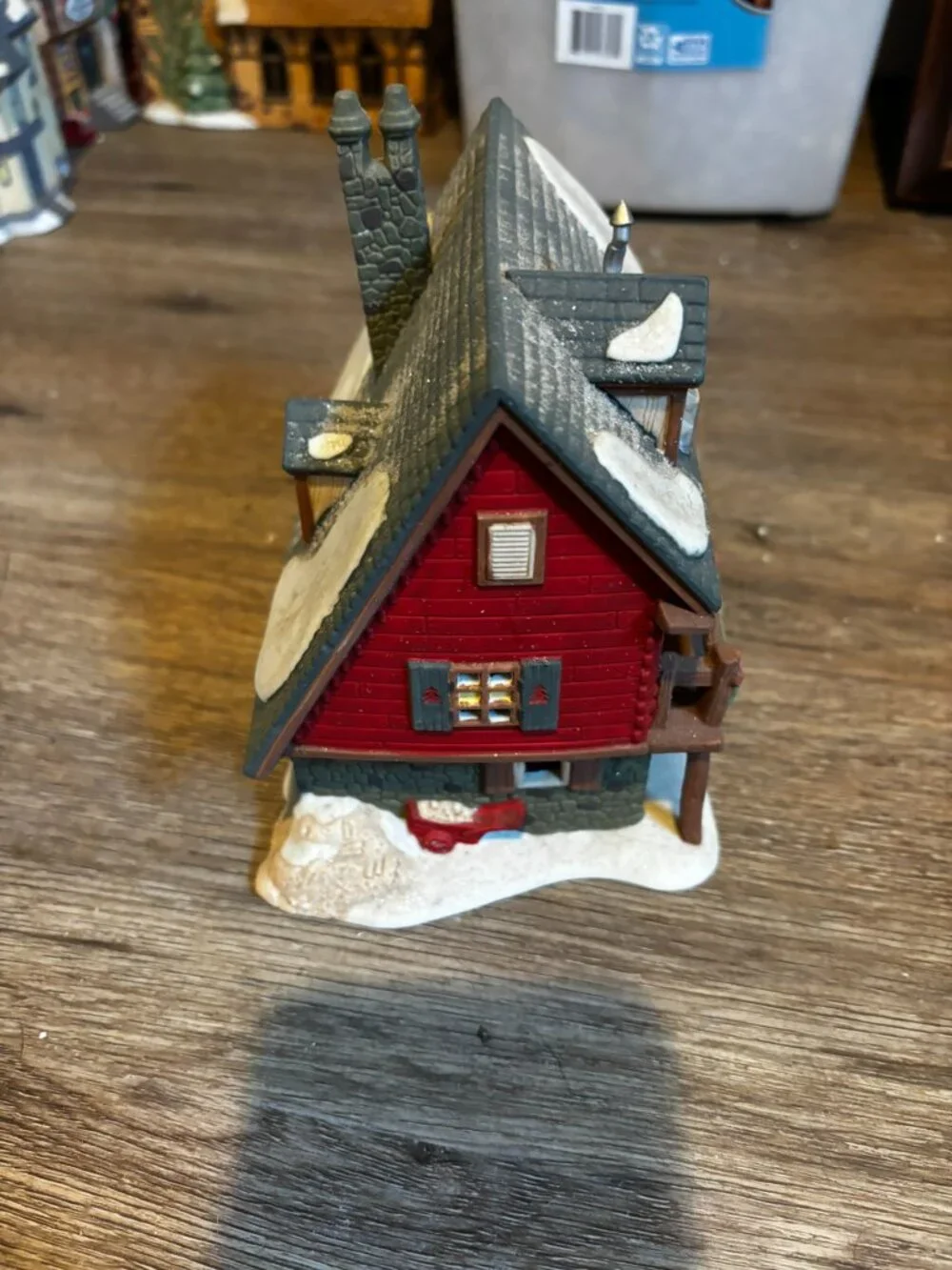 Department 56 Christmas village light up building Santas Wood Works